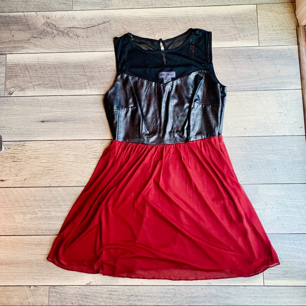 Stitch Between | Faux Leather Skater Style Dress.